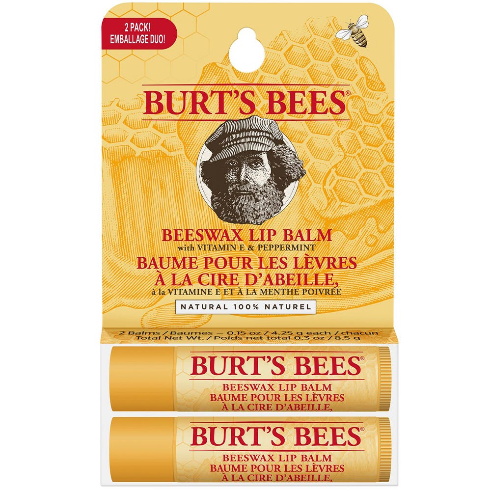 Burt's Bees Lip Balm Twinpack Beeswax Blister 2 Stück