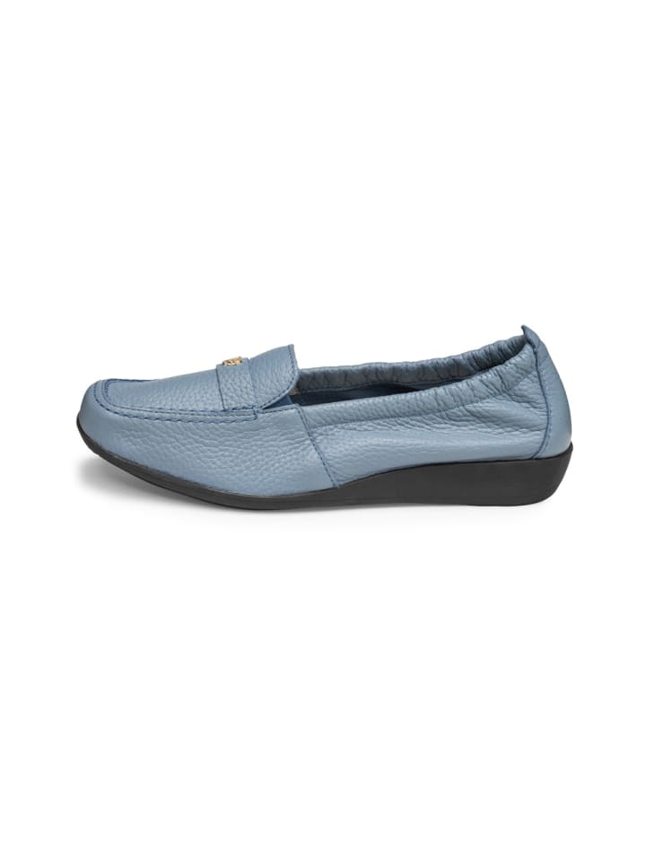 VITAFORM Hirschleder Mokassins in graublau günstig kaufen