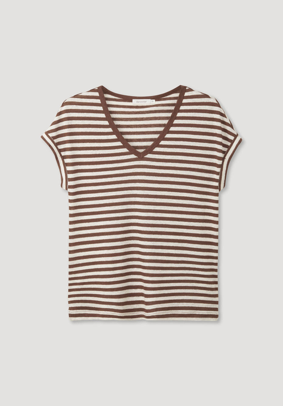 Ringel-Kurzarmshirt aus reinem Leinen