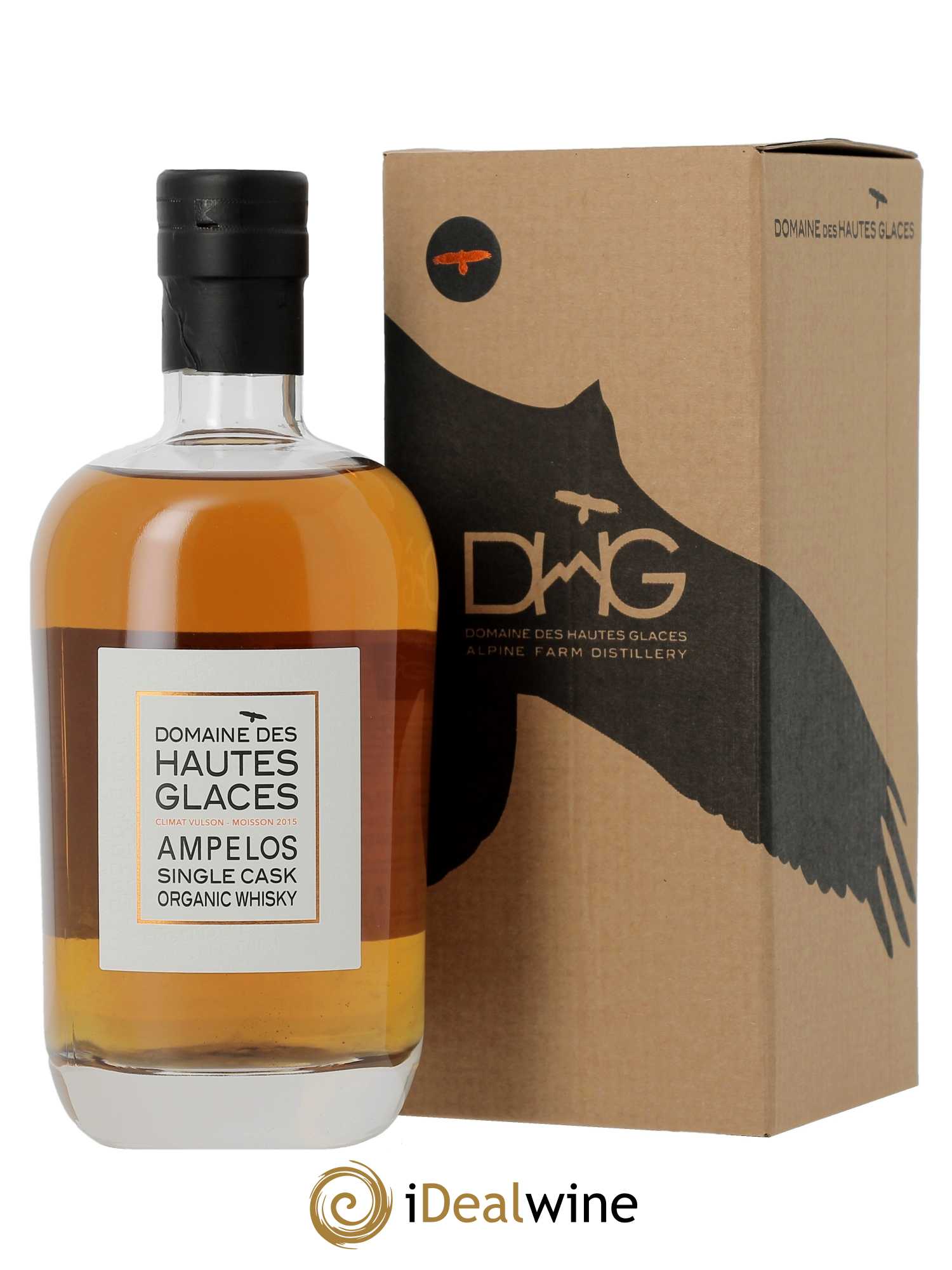 Whisky Hautes Glaces Moissons Ampelos Single Cask Organic Single Malt (70cl)  - Lot de 1 Bouteille