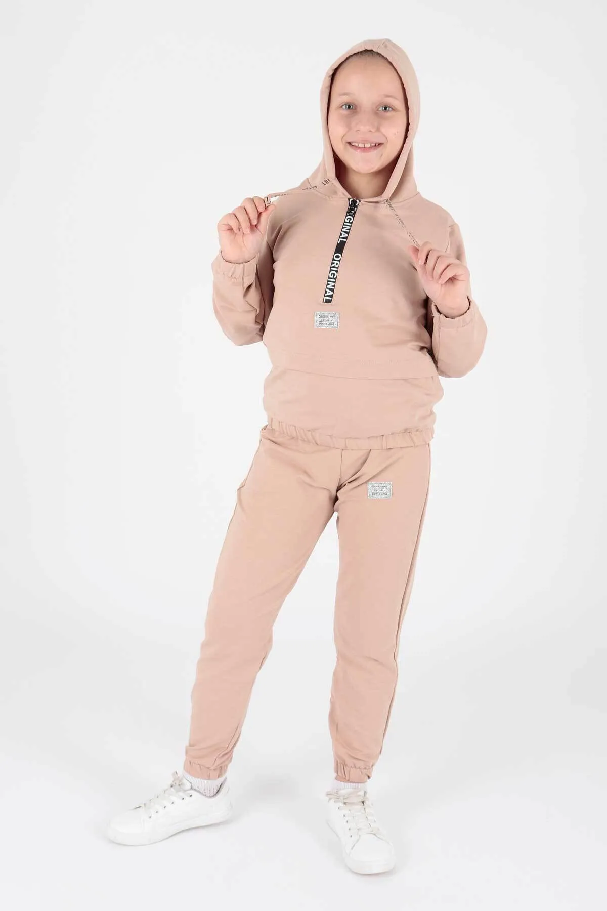 AHENGİM  Junges bedrucktes Trend-Trainingsanzug-Set für Mädchen Ak2233