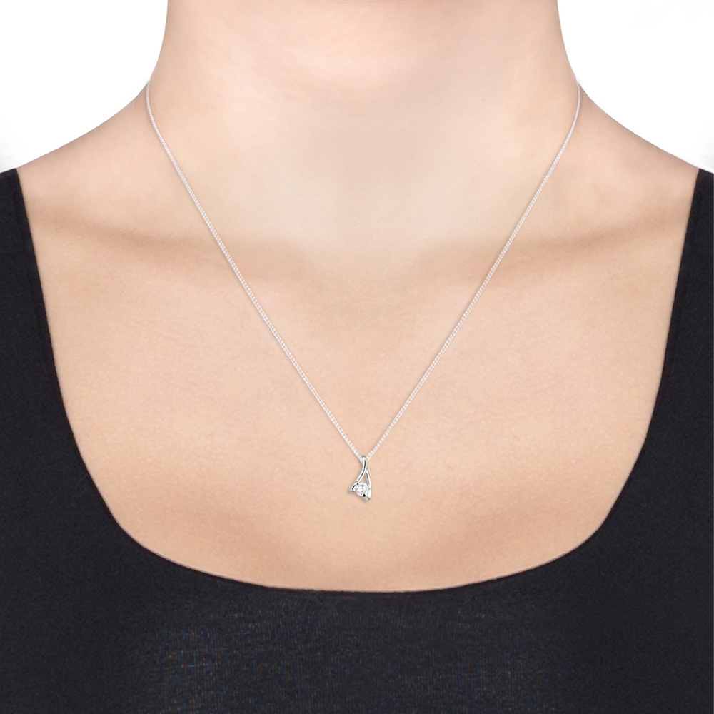 Elli Elli Collier Femme Pendentif Classique avec des Cristaux de Zircone Cubique en Ar collier