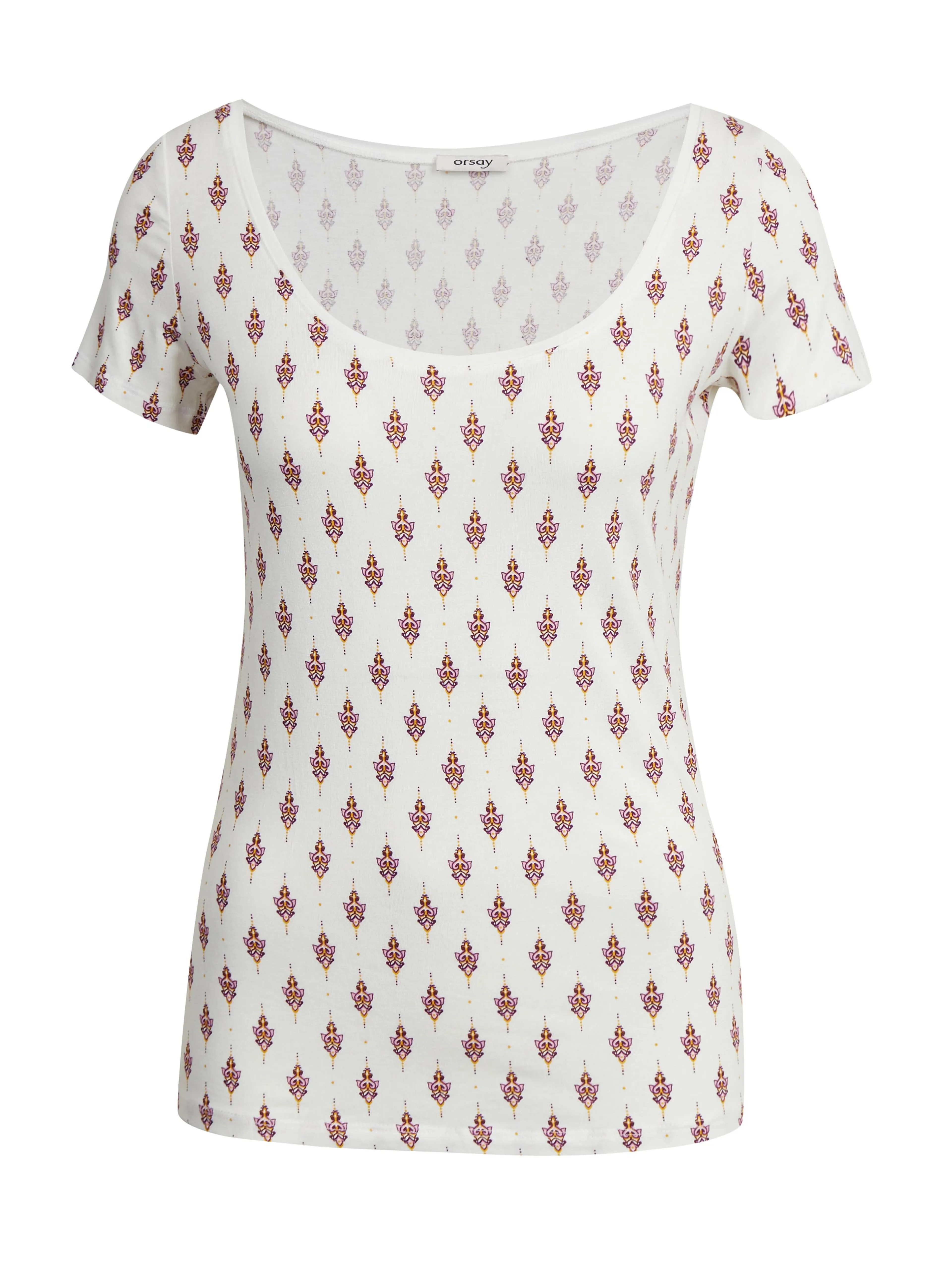 Rosa-cremefarbenes gemustertes T-Shirt ORSAY