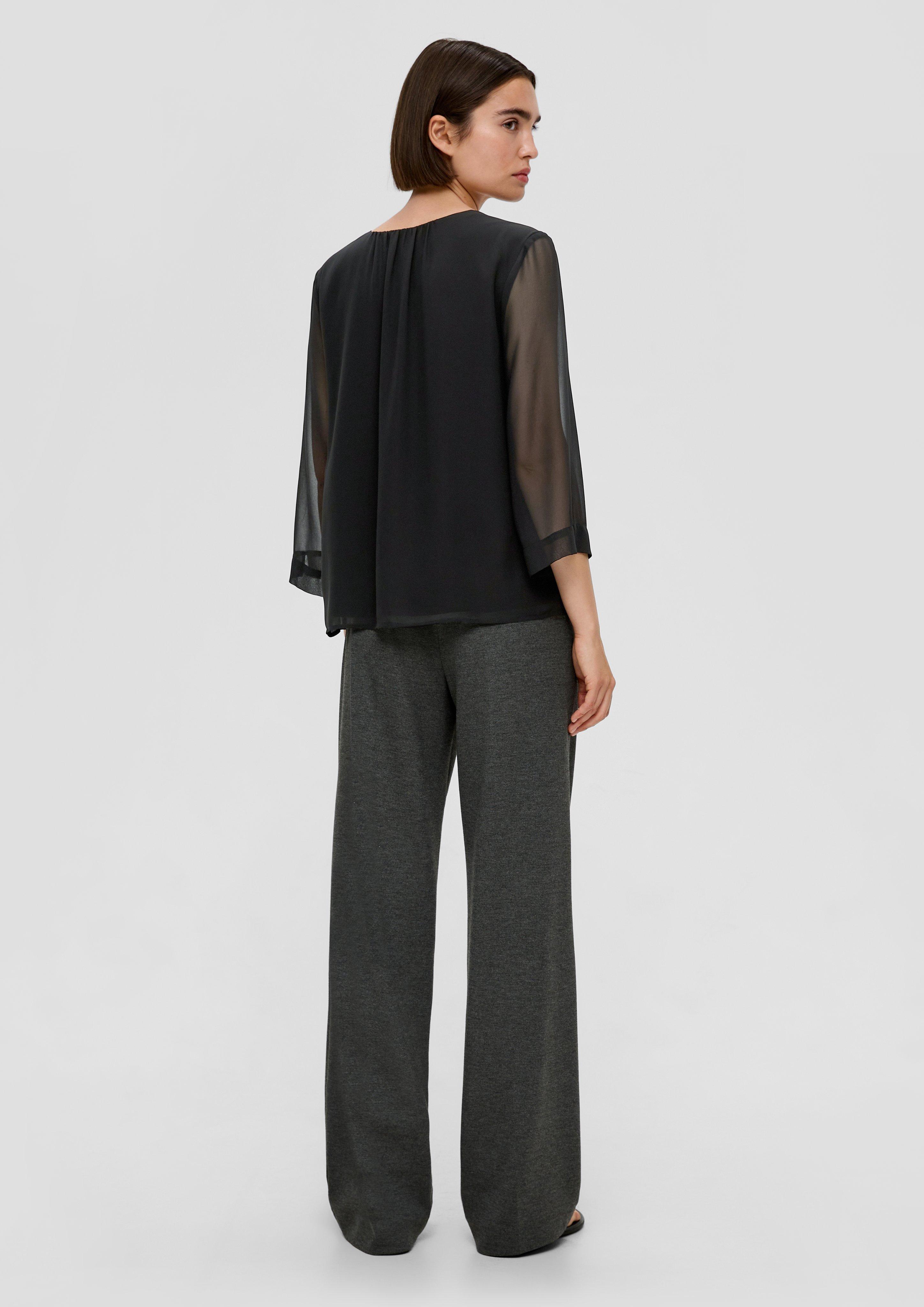 Chiffonbluse mit Viskosefutter  2136584-9999