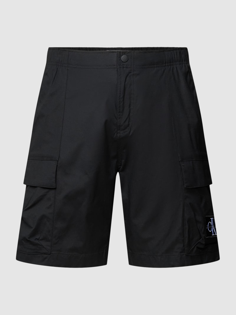 Cargoshorts mit Label-Stitching in black