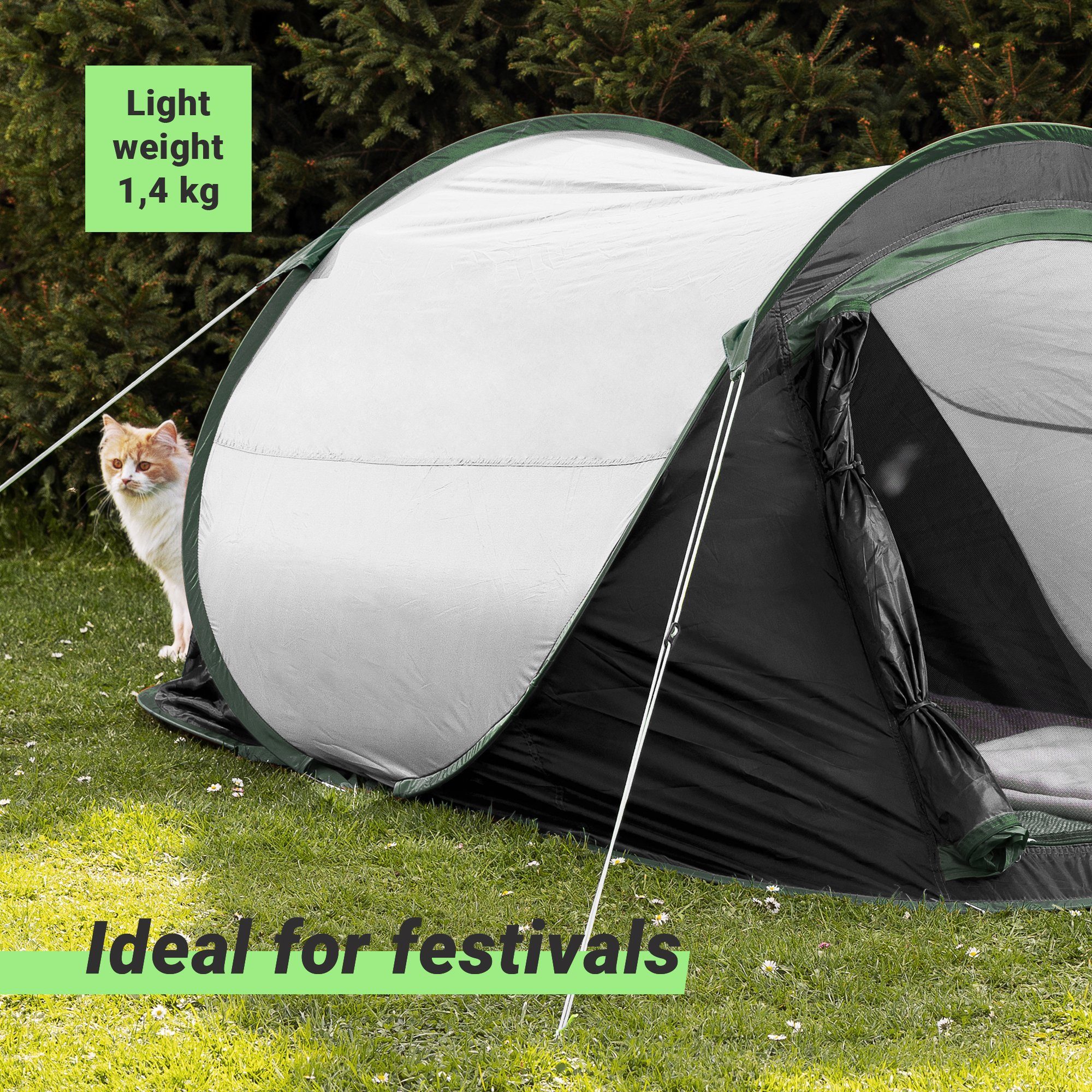 JEMIDI Wurfzelt Pop Up Wurfzelt 2 Personen - Camping & Trekkingzelt - leicht