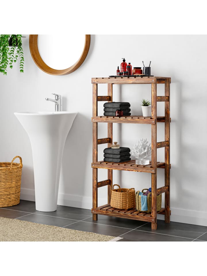 en.casa Badezimmerregal Kinnula in Braun (H)120cm (B)60cm (T)30cm günstig kaufen onesize