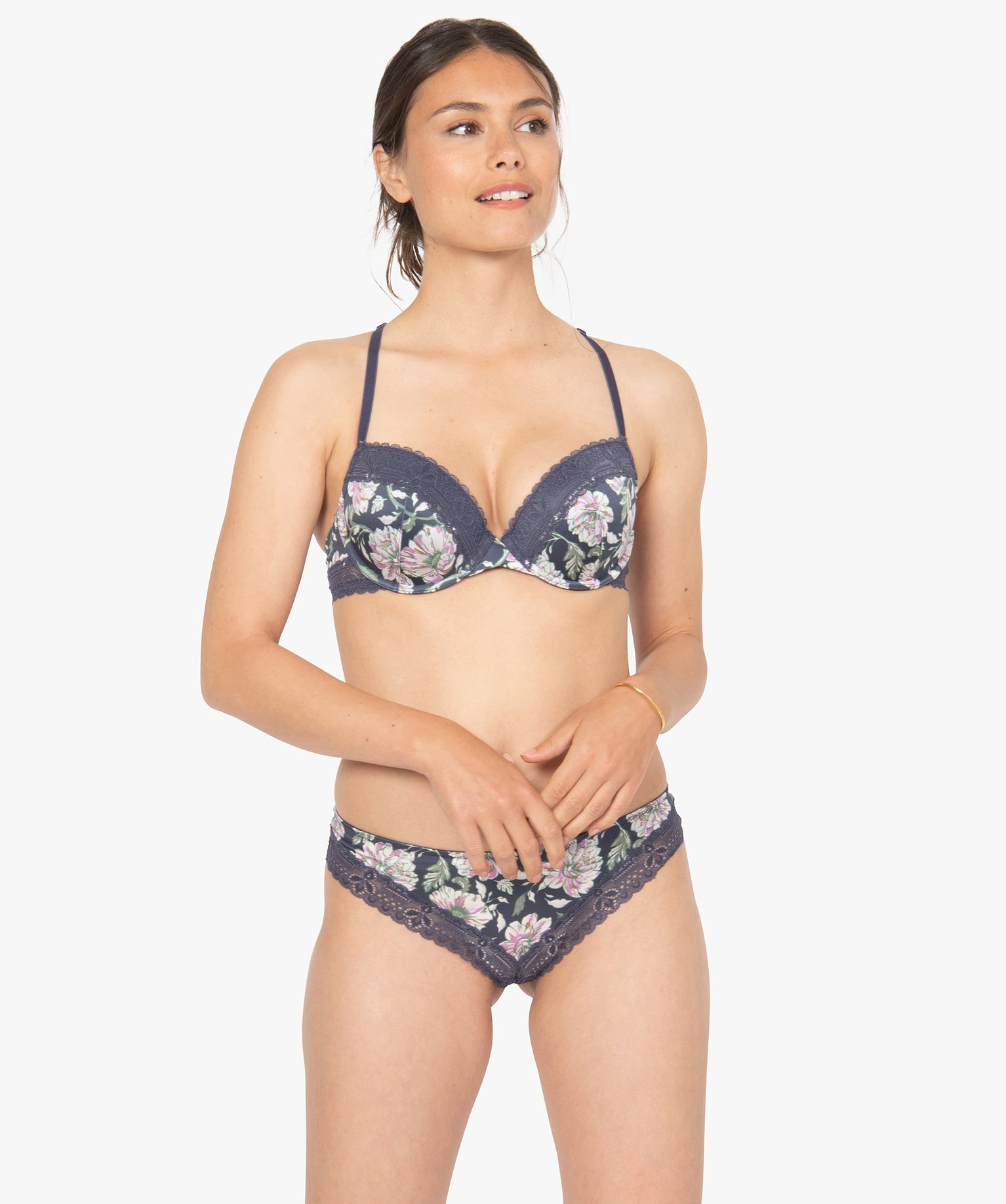 Culotte femme à motifs fleuris et dentelle imprime | GEMO