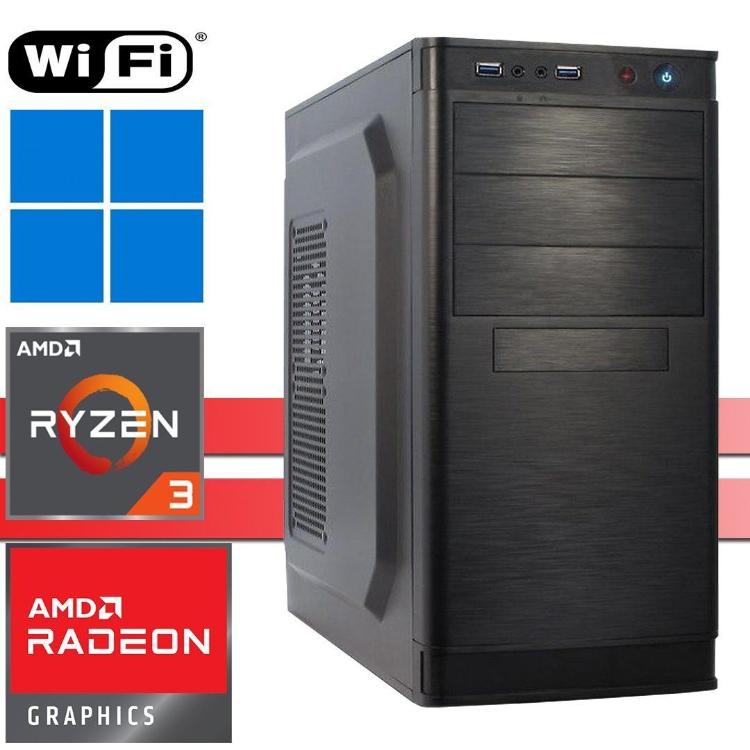 X-HARDWARE X-Power Computer 4300G, 16GB RAM, 512GB NVMe SSD + HDD Business-PC (AMD Ryzen 3 4300G, AMD Radeon Graphics (iGPU), 16 GB RAM, 1000 GB HDD, 512 GB SSD, Luftkühlung, Windows 11 Professional, WiFi)