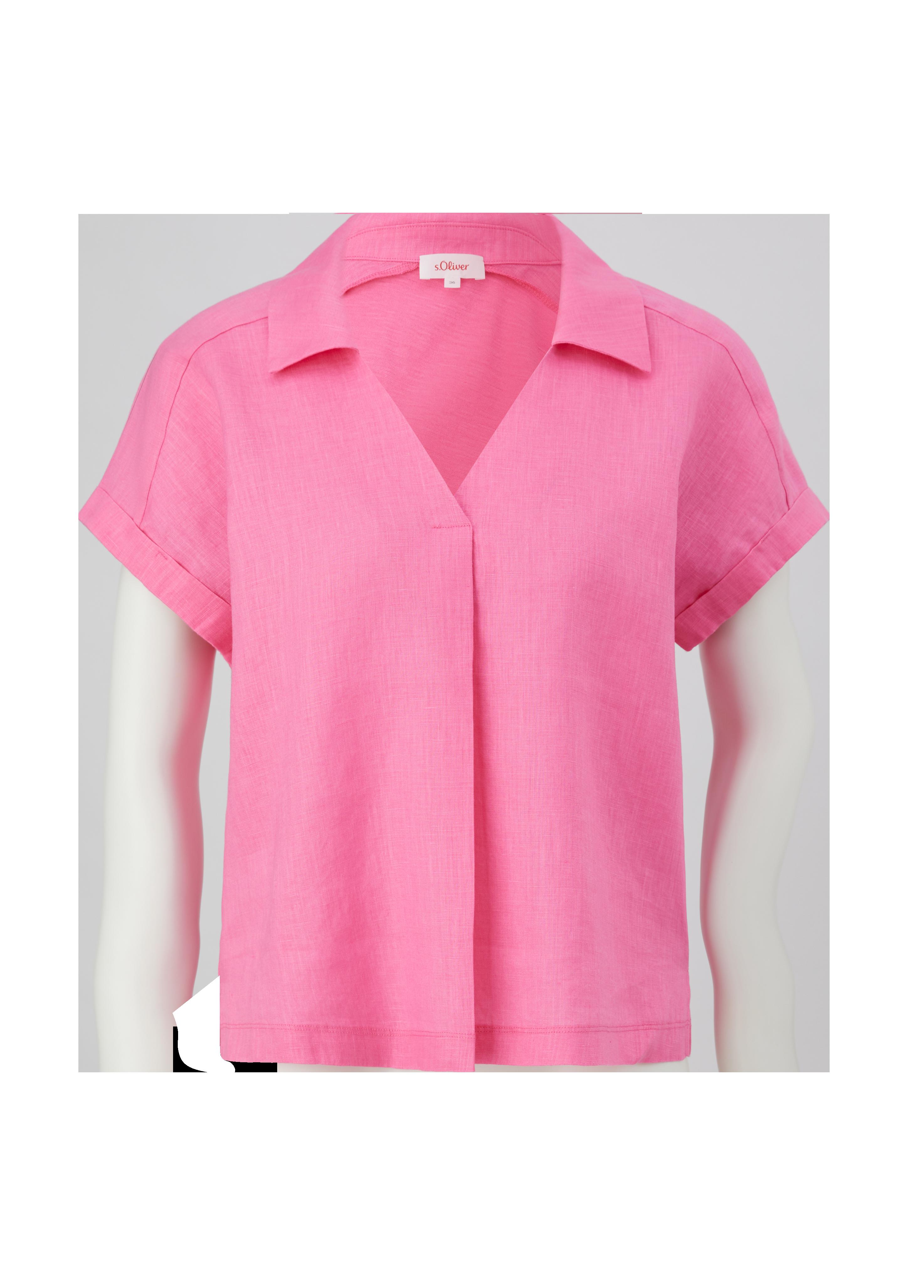 Blusenshirt mit Leinen-Front  2132144-4426
