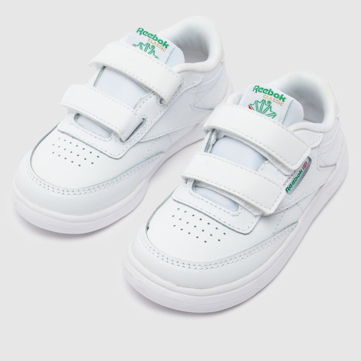 Reebok vita & gröna Club C 2V småbarnsskor