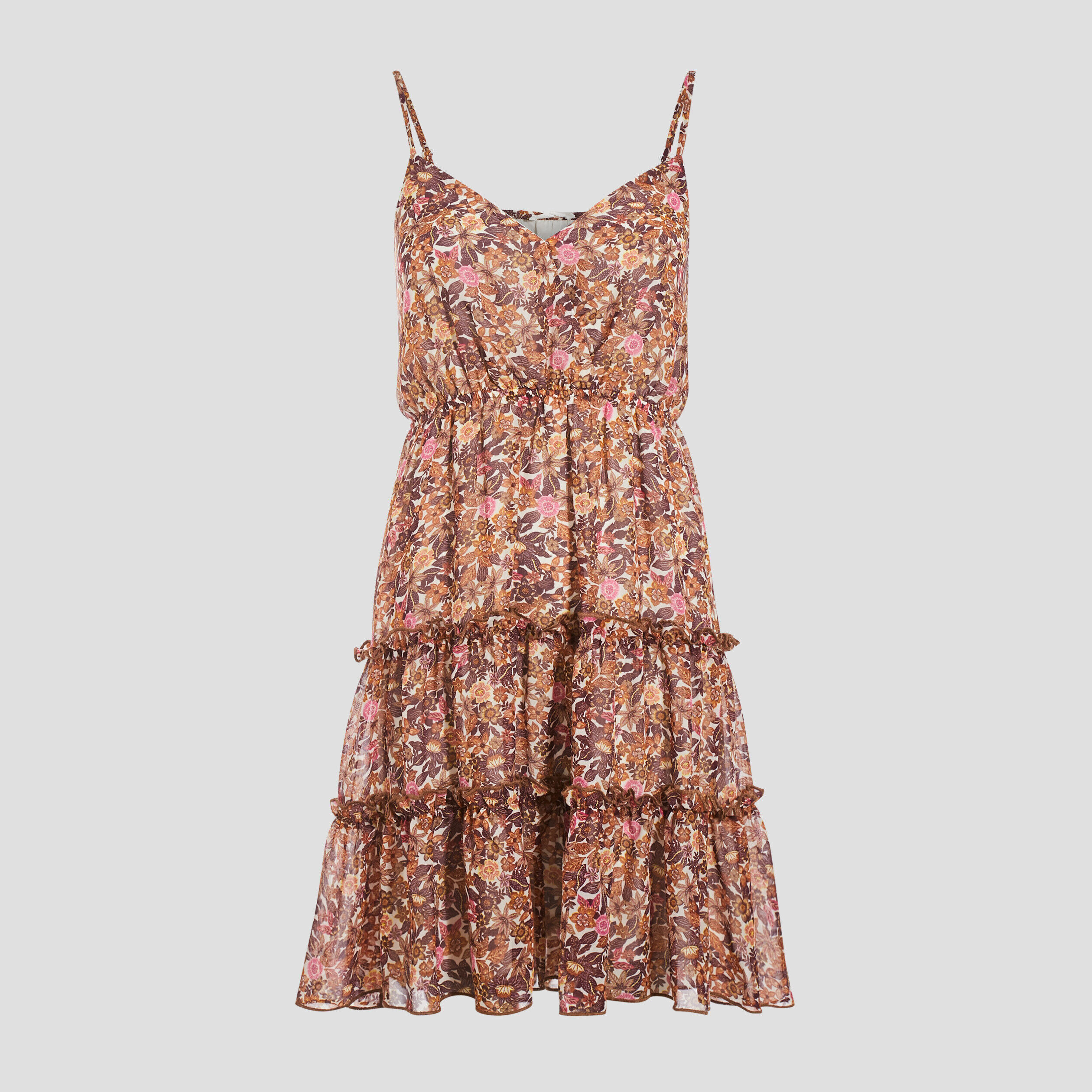 Robe évasée avec bretelles ecru femme | Cache Cache
