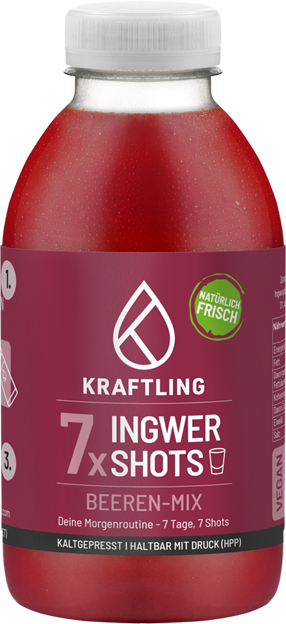 Kraftling Dosierflasche Ingwer Shot Beeren Mix
