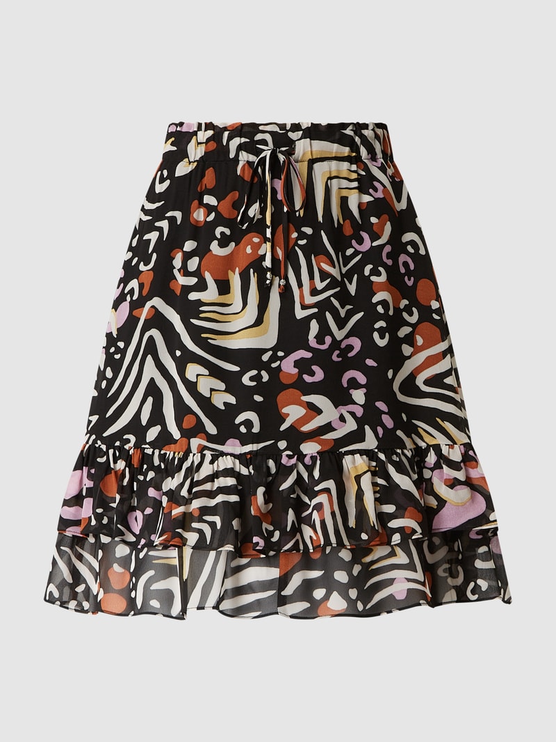 Minirock mit Saum im Stufen-Look in schwarz