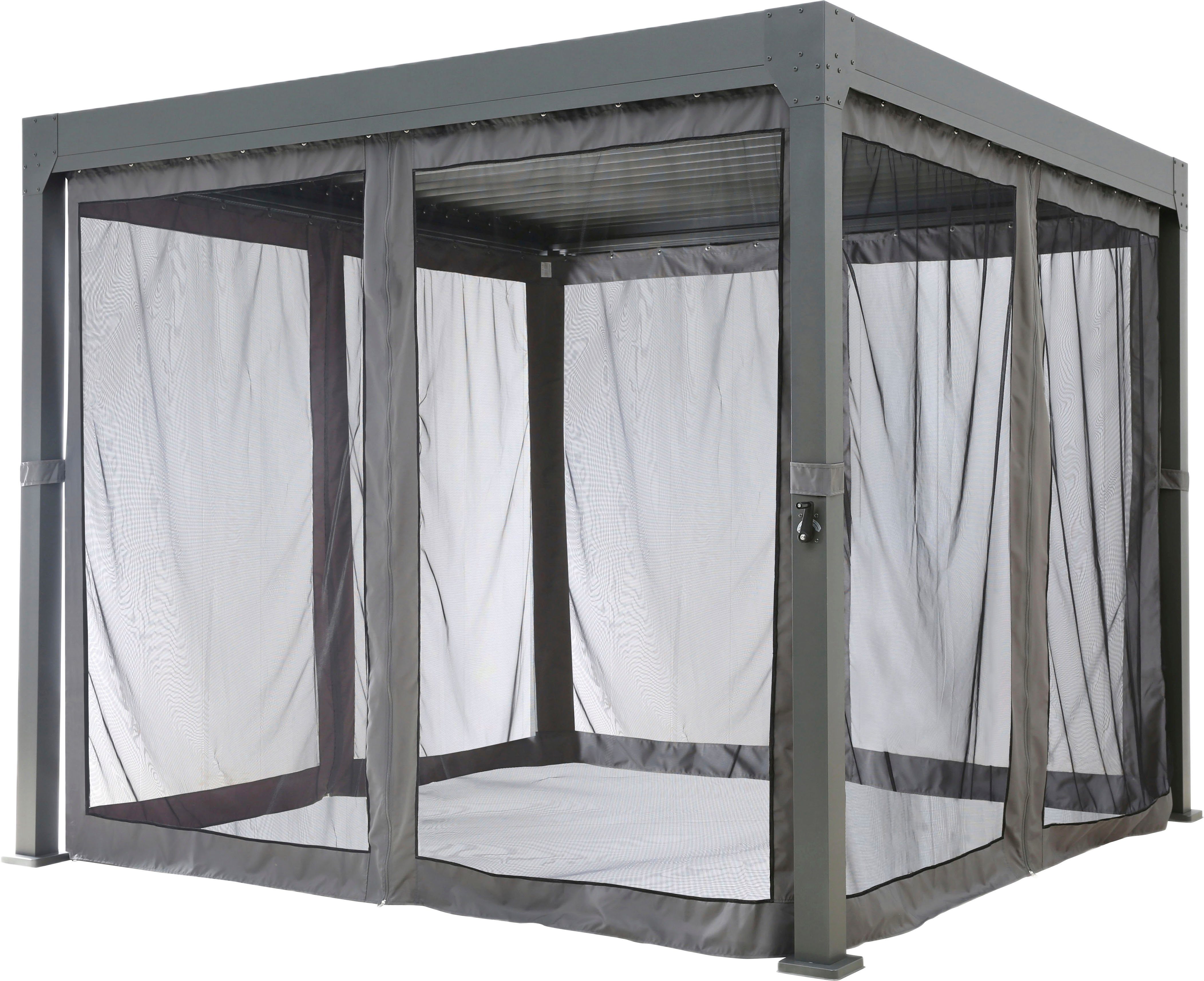 KONIFERA Pavillon Palma, mit 8 Seitenteilen, (Set), Pergola, mit Lamellendach, BxT: 300x300 cm oder 400x300 cm
