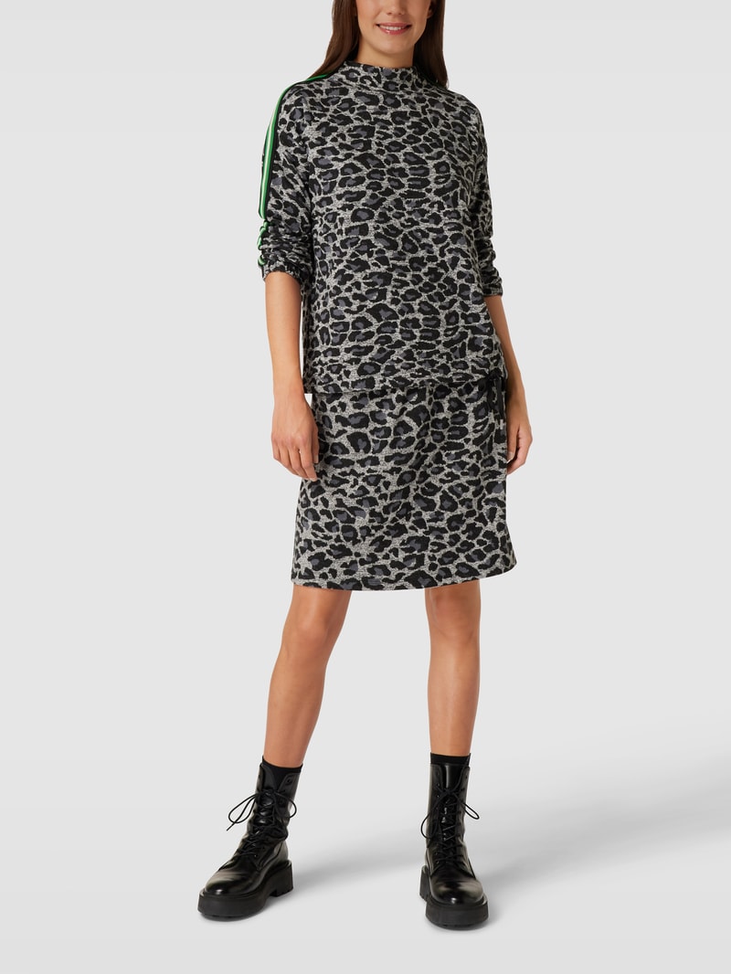Longsleeve mit Animal-Print in dunkelgrau