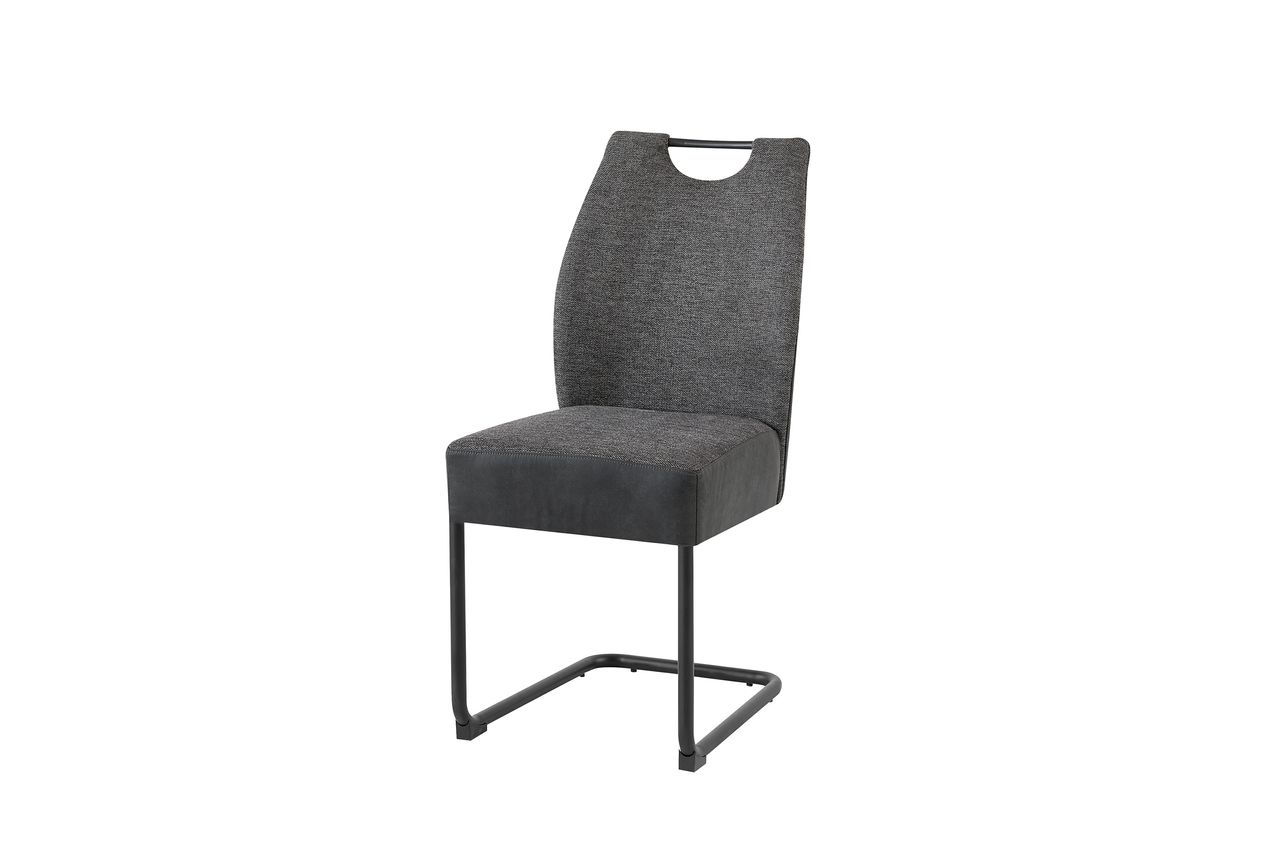 byLiving PETER Schwinger, 2er-Set, Metall schwarz pulverbeschichtet, Vintage-Stoff Webstoffbezug anthrazit