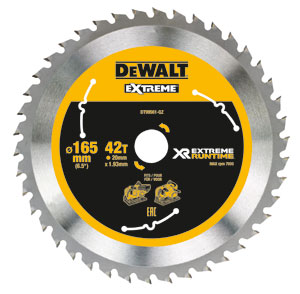 DeWalt Zubehör DT99561-QZ XR Kreissägeblatt 165 mm x 20 mm 42T CSB