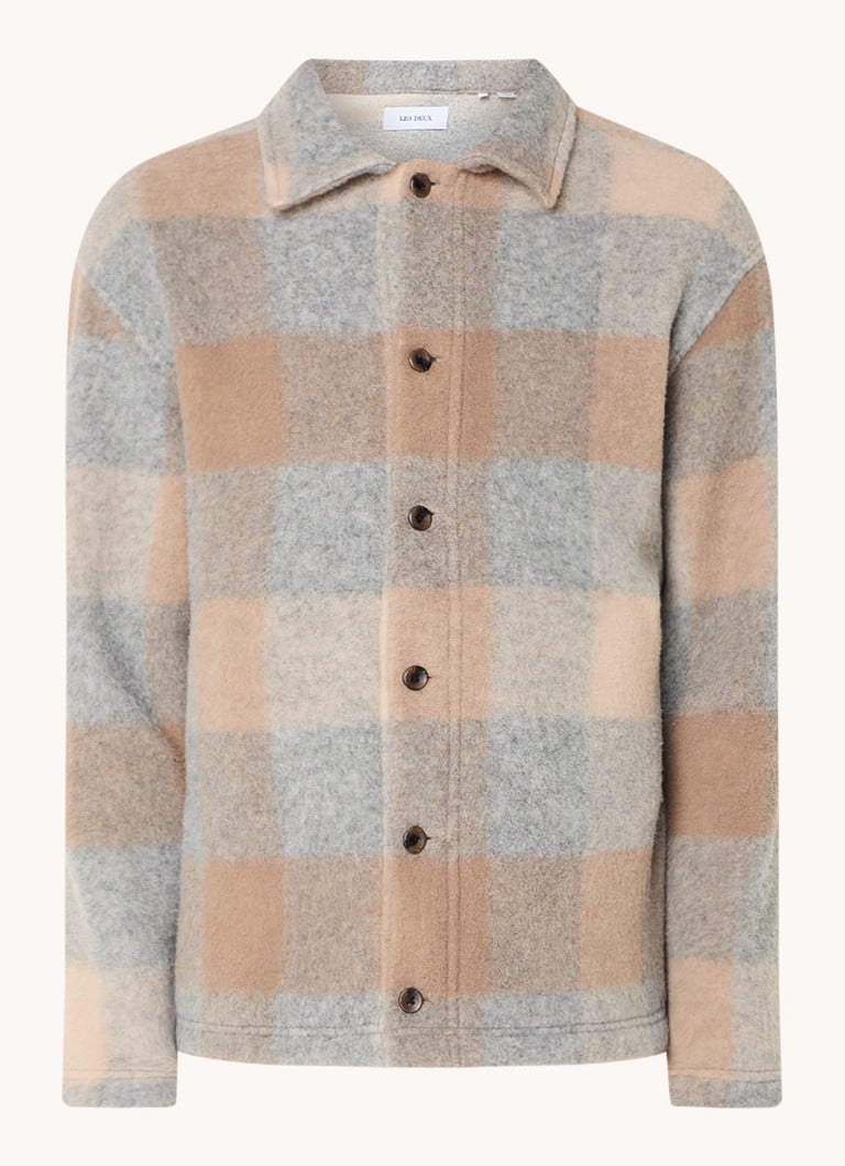 Les Deux Jermaine overshirt in wool blend with checked design