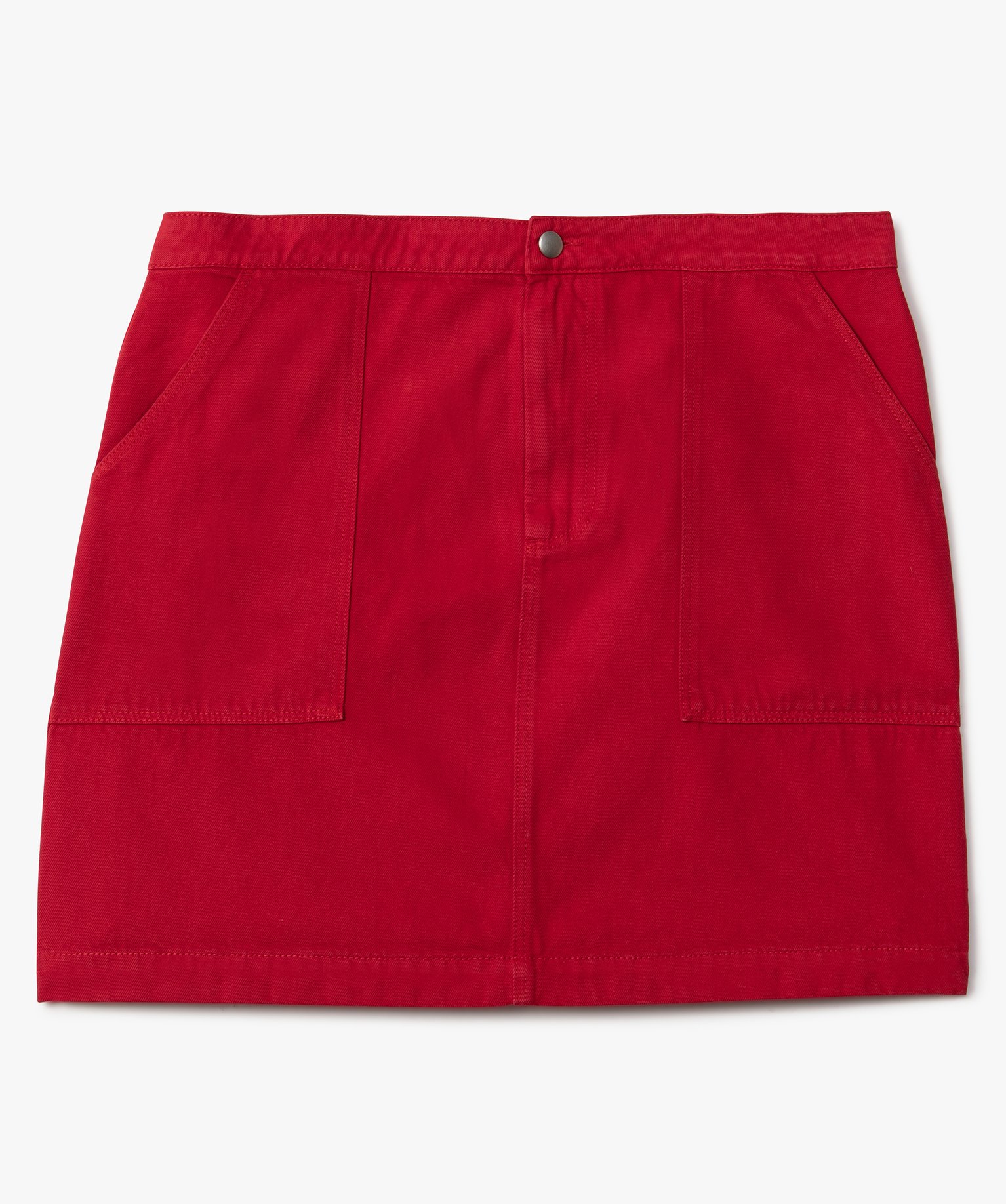 Jupe femme grande taille en toile coupe droite rouge | GEMO