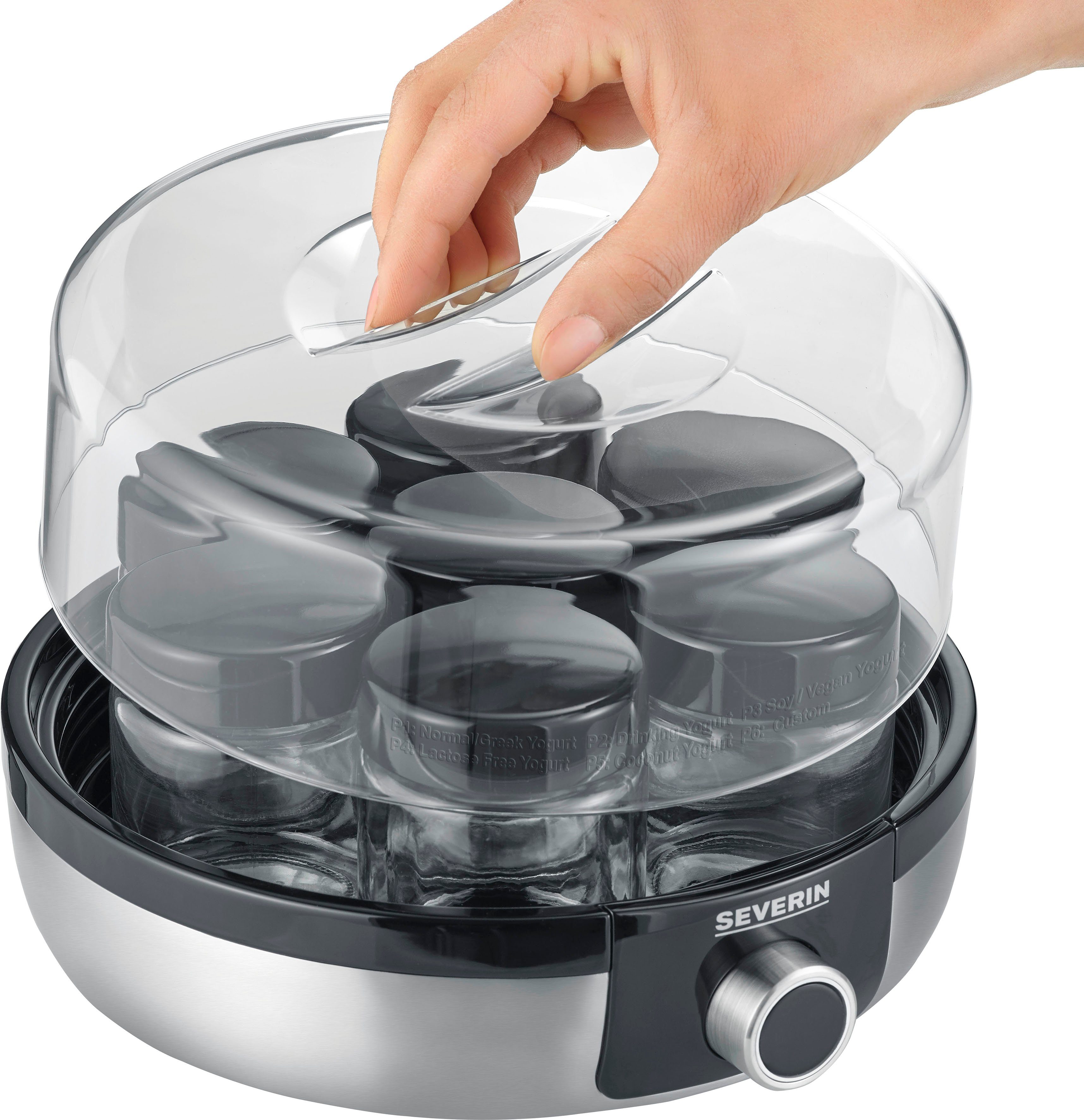 Severin Joghurtbereiter JG 3521, 7 Portionsbehälter, je 150 ml