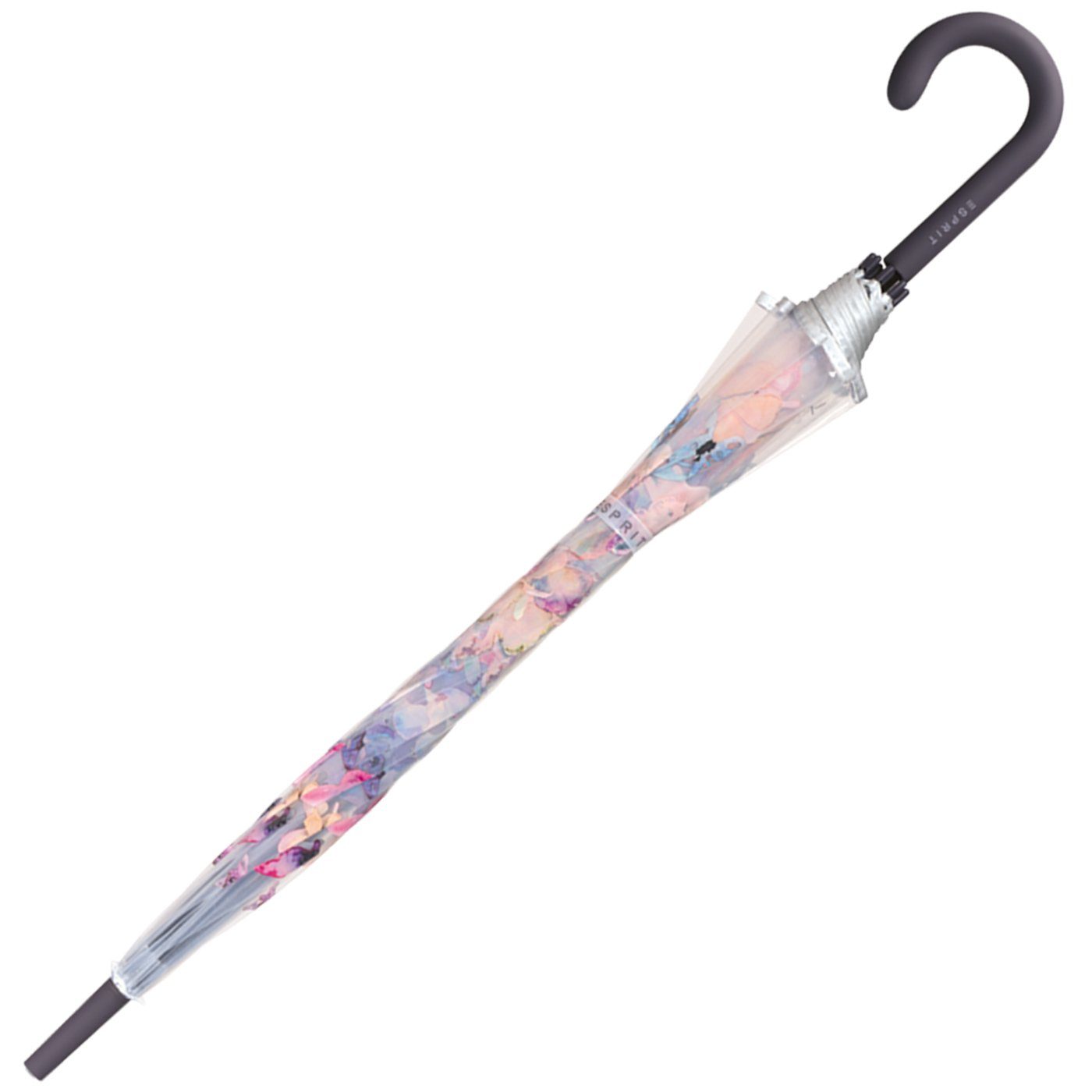 Esprit Langregenschirm Glockenschirm mit Automatik transparent Butterfly Dance, durchsichtig
