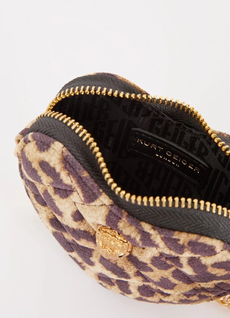 Kurt Geiger Micro Heart Leopard Print Crossbody Bag