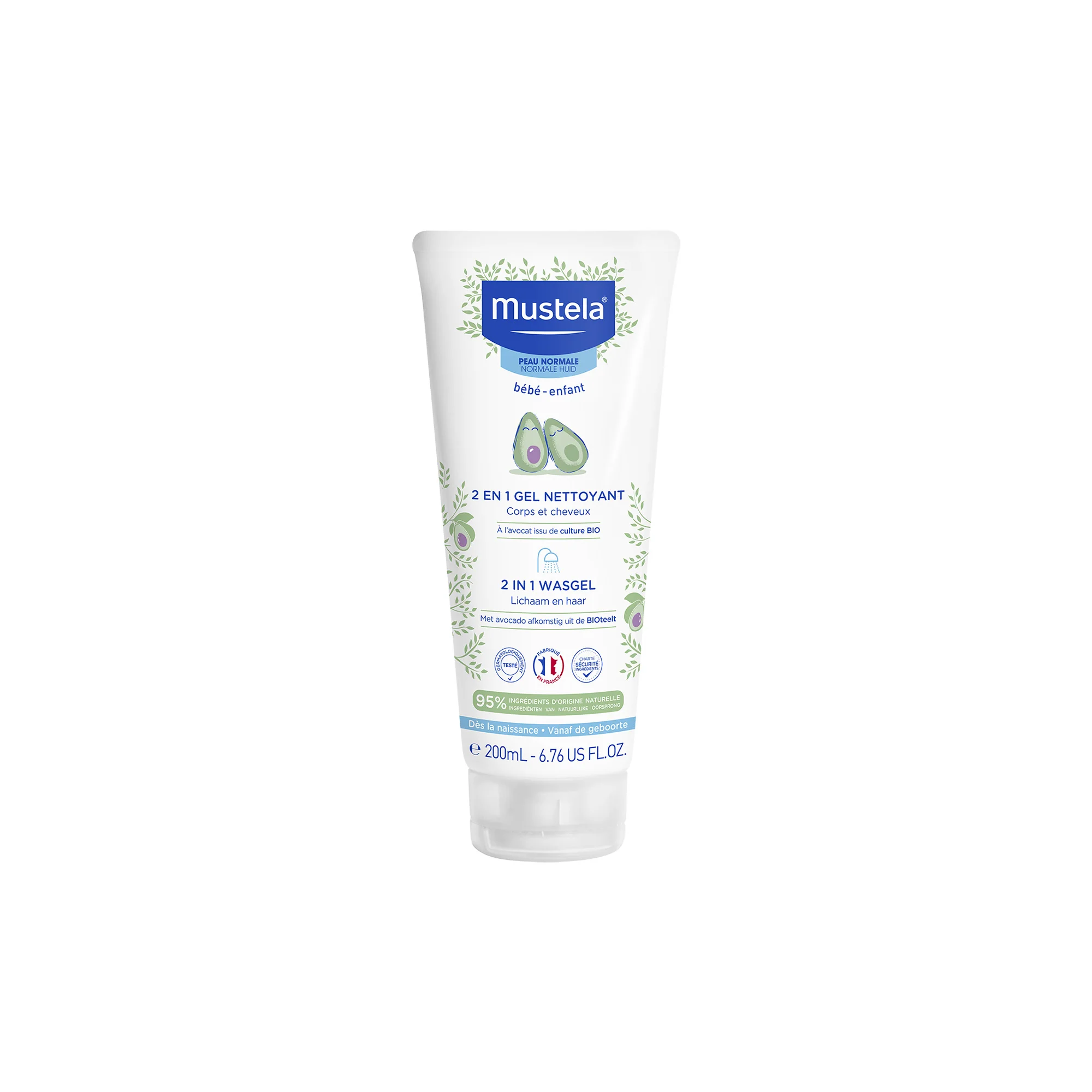 Normālai ādai paredzēts 2-in-1 tīrīšanas gels - vannai un dušai, zīdaiņu kopšanai, bērnu produktiem