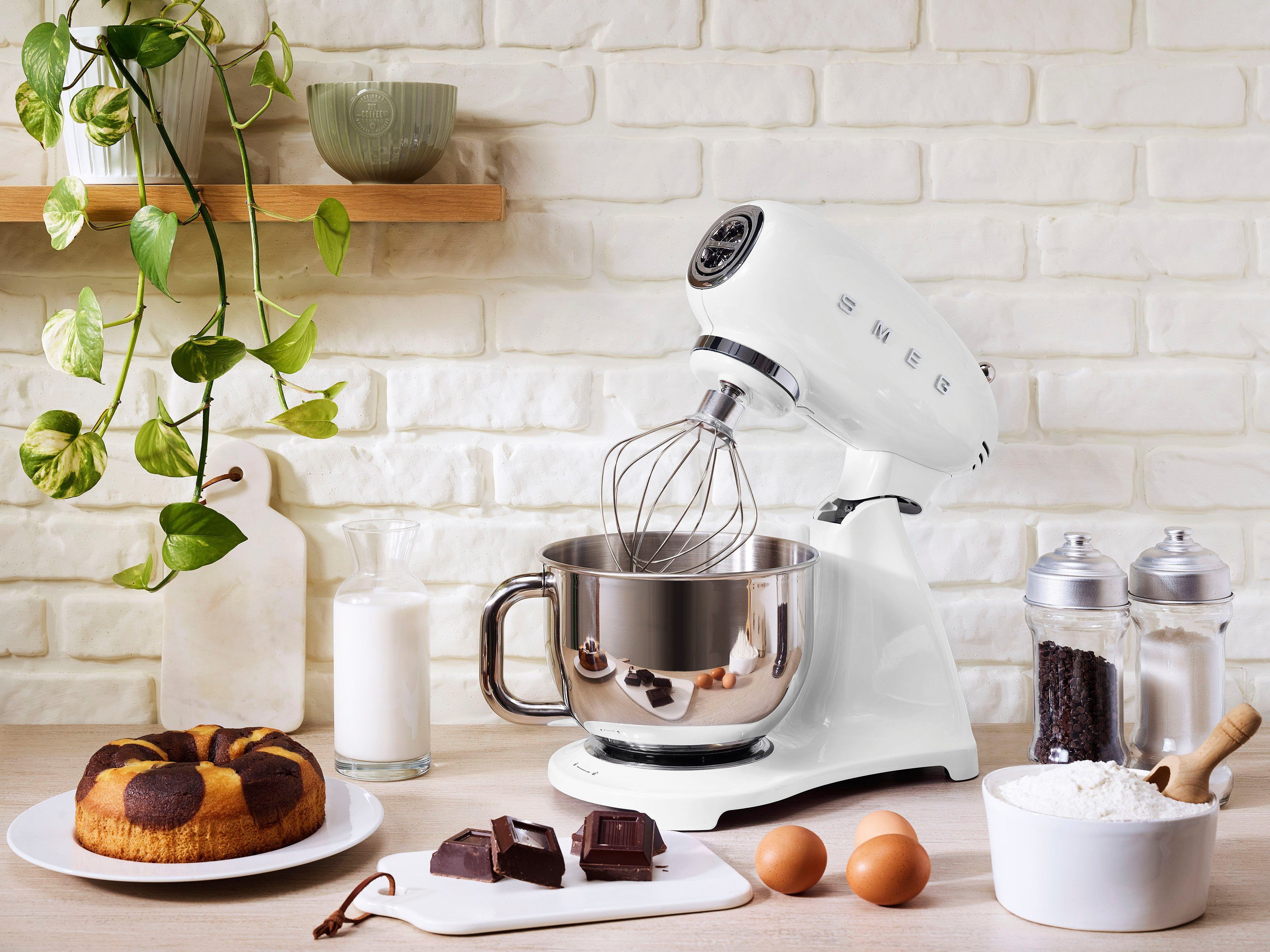 Smeg Küchenmaschine SMF03WHEU Weiß, 800 W, 4,8 l Schüssel