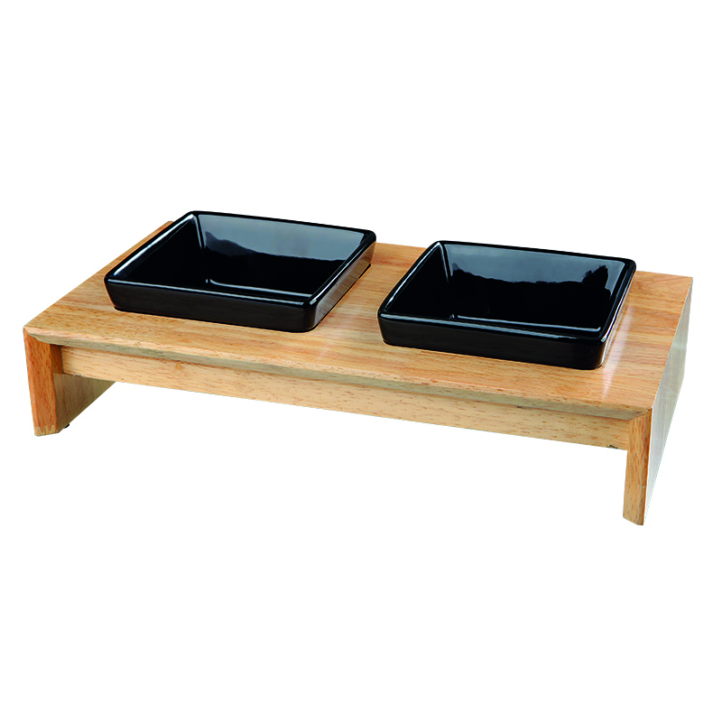 Trixie Futternäpfe Trixie Napfset Keramik/Holz 2x400 ml