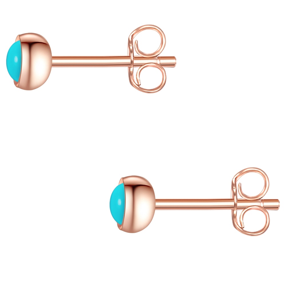 Glanzstücke München Puces d'oreilles en argent Argent sterling Turquoise reconstituée en Or rose Boucles d'oreilles