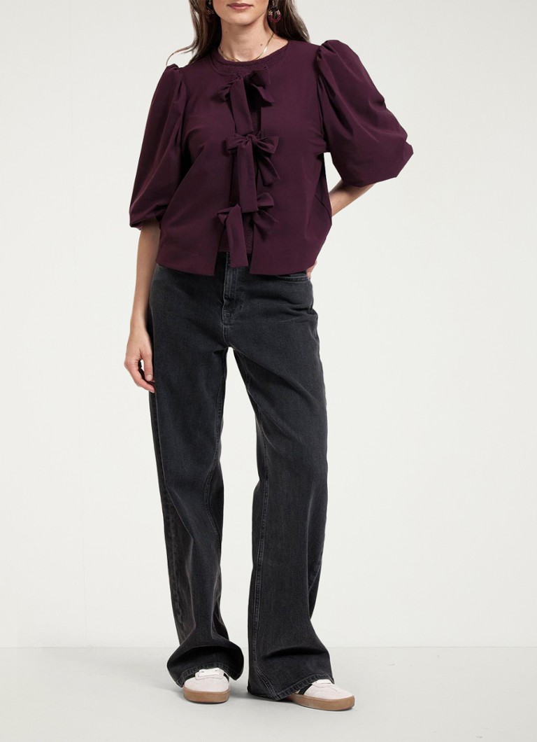 Studio Anneloes  Celine tuniek met strikdetail en pofmouwen