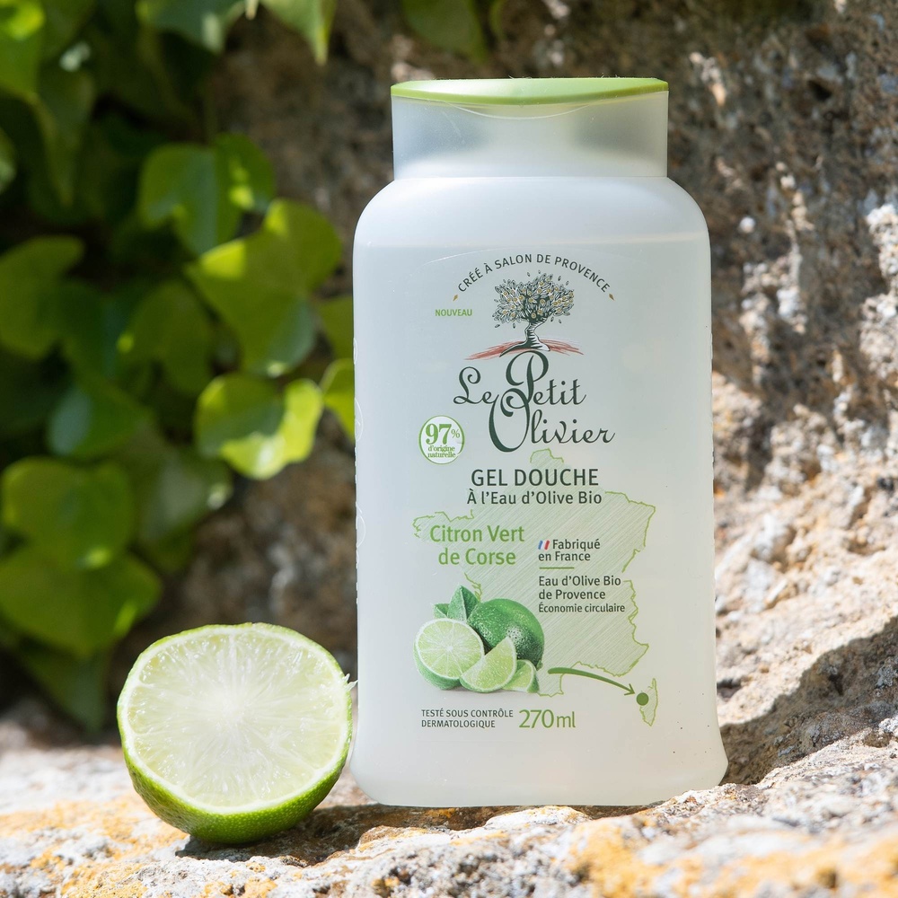 le petit olivier Gel Douche Hydratant à l'Eau d'Olive BIO Citron Vert de Corse Gel Douche Hydratant