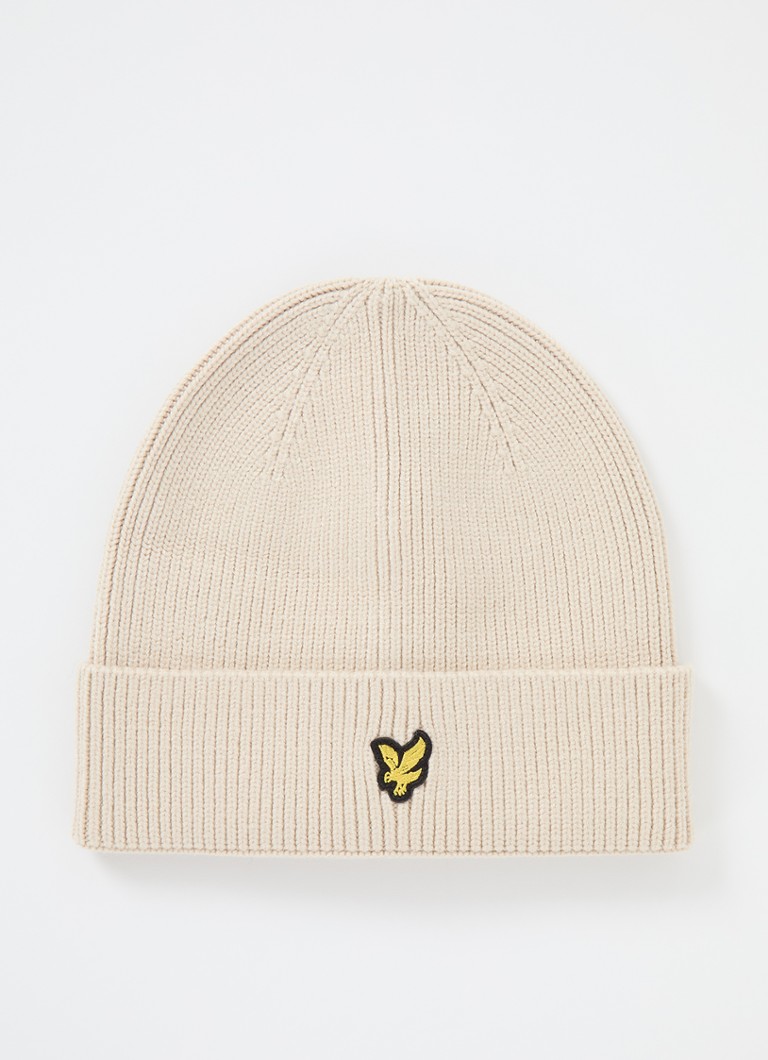 Lyle & Scott Rib-knit beanie with logo embroidery