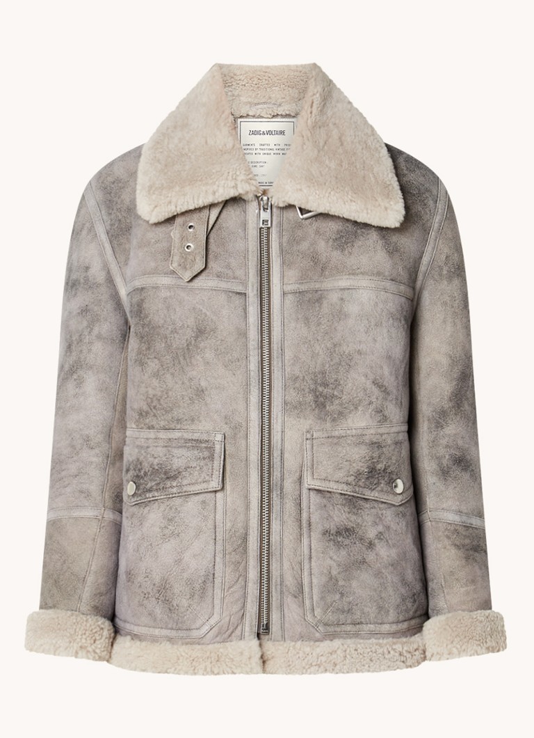 Abrigo Kain de piel de cordero de Zadig&Voltaire con bolsillos aplicados.