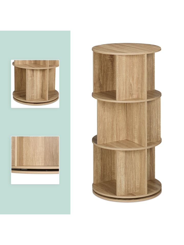 relaxdays Bücherregal in Natur - (H)104 x Ø 50 cm günstig kaufen onesize