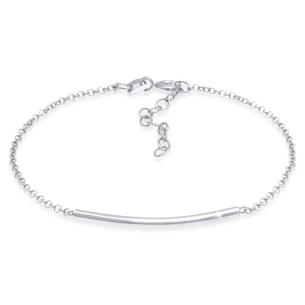 Elli Elli Bracelet Chaîne de pois pour dames Geo Look Minimal Basic en argent sterling Bracelet