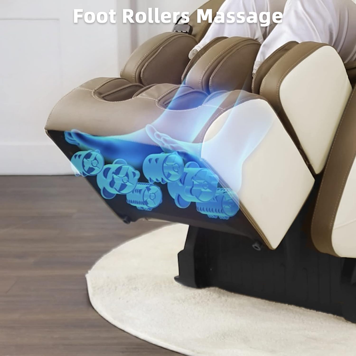MassaMAX 2024 Full Body Massage Chair, Zero Gravity Recliner with Yoga Stretch, SL Track, Airbags, Heating, Touch Screen, and Foot Massage (MD906-Beige)