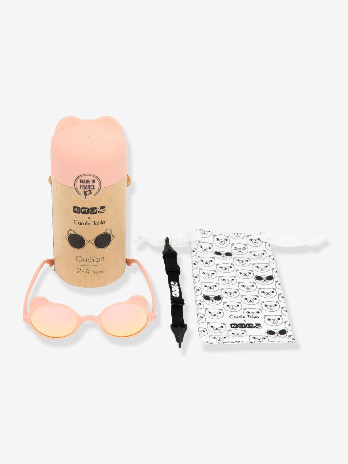Lunettes de soleil Ourson 1-2 ans Ki ET LA rose clair uni