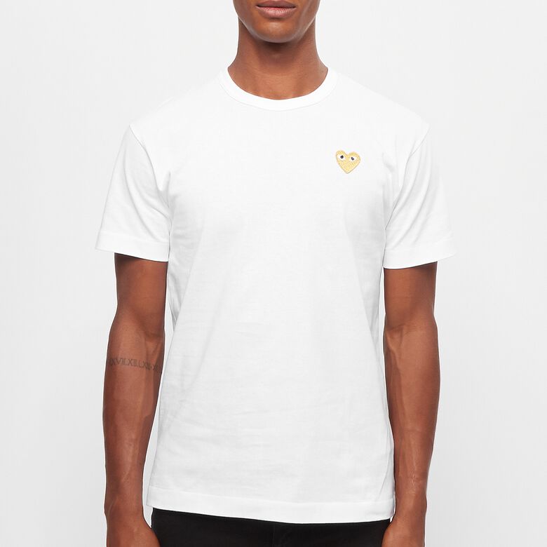 Comme des Garcons Play Gold Heart T-Shirt white