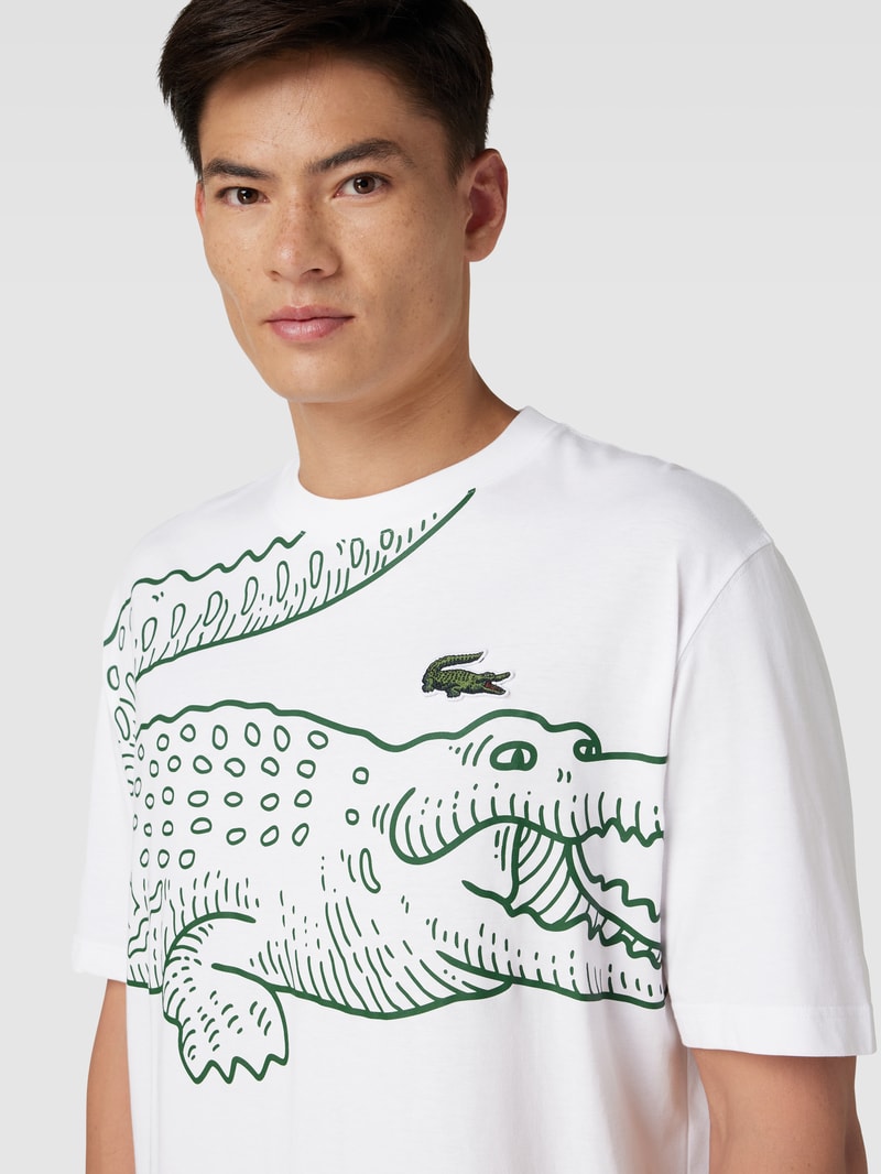 T-Shirt mit Motiv-Print in weiß