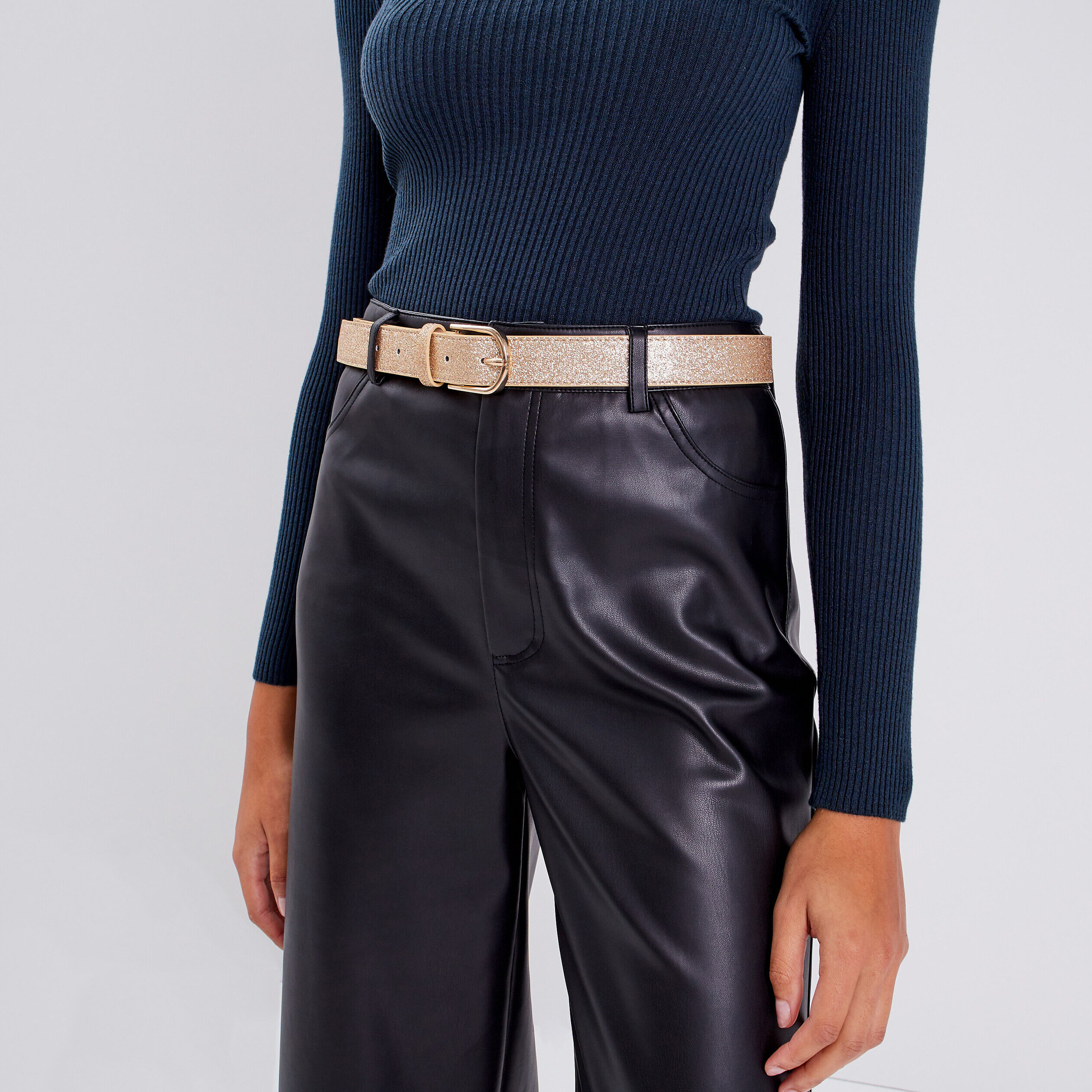 Ceinture pailletée couleur or femme | Cache Cache