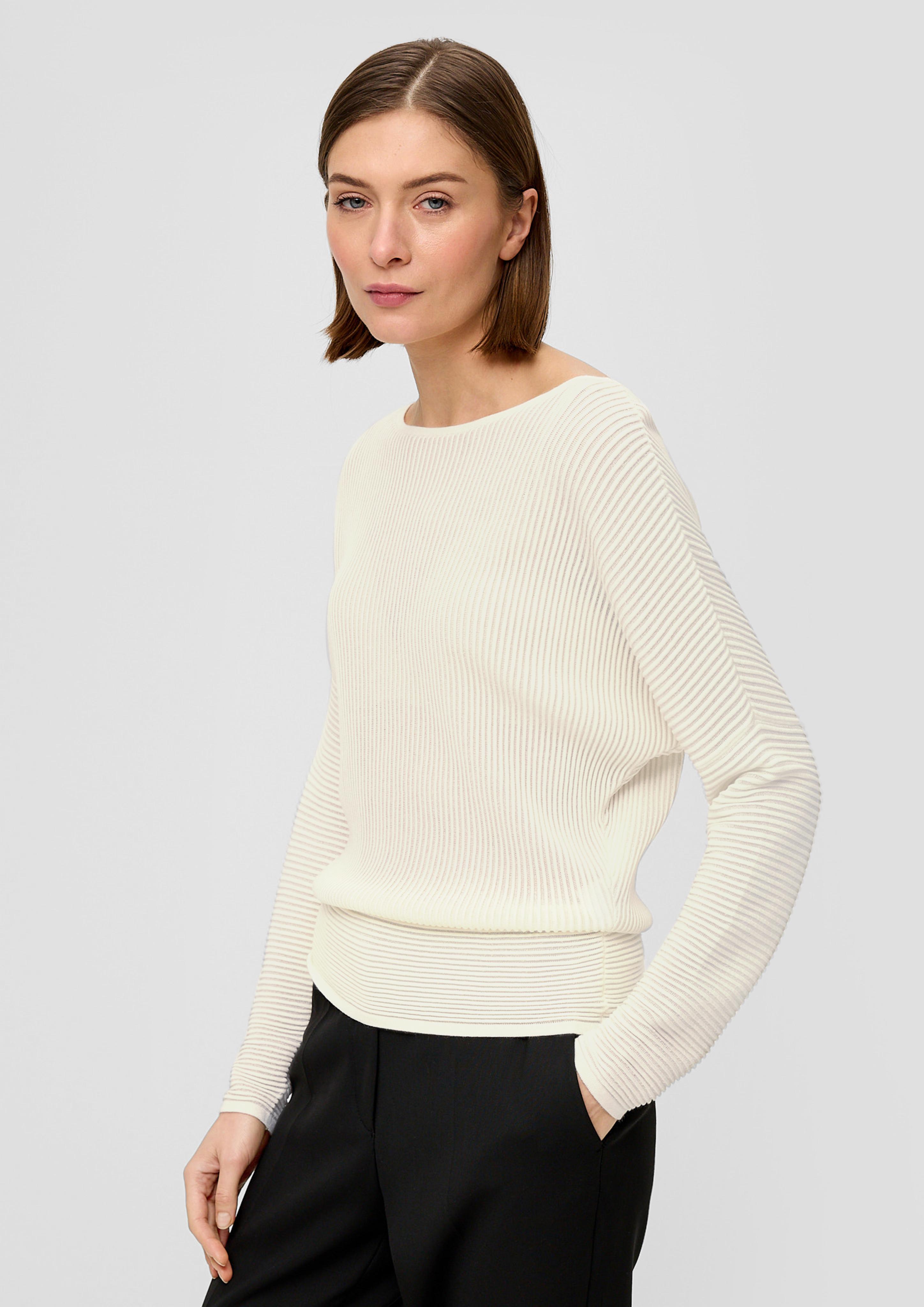 Rippstrickpullover aus Viskosemix  2135845-0700
