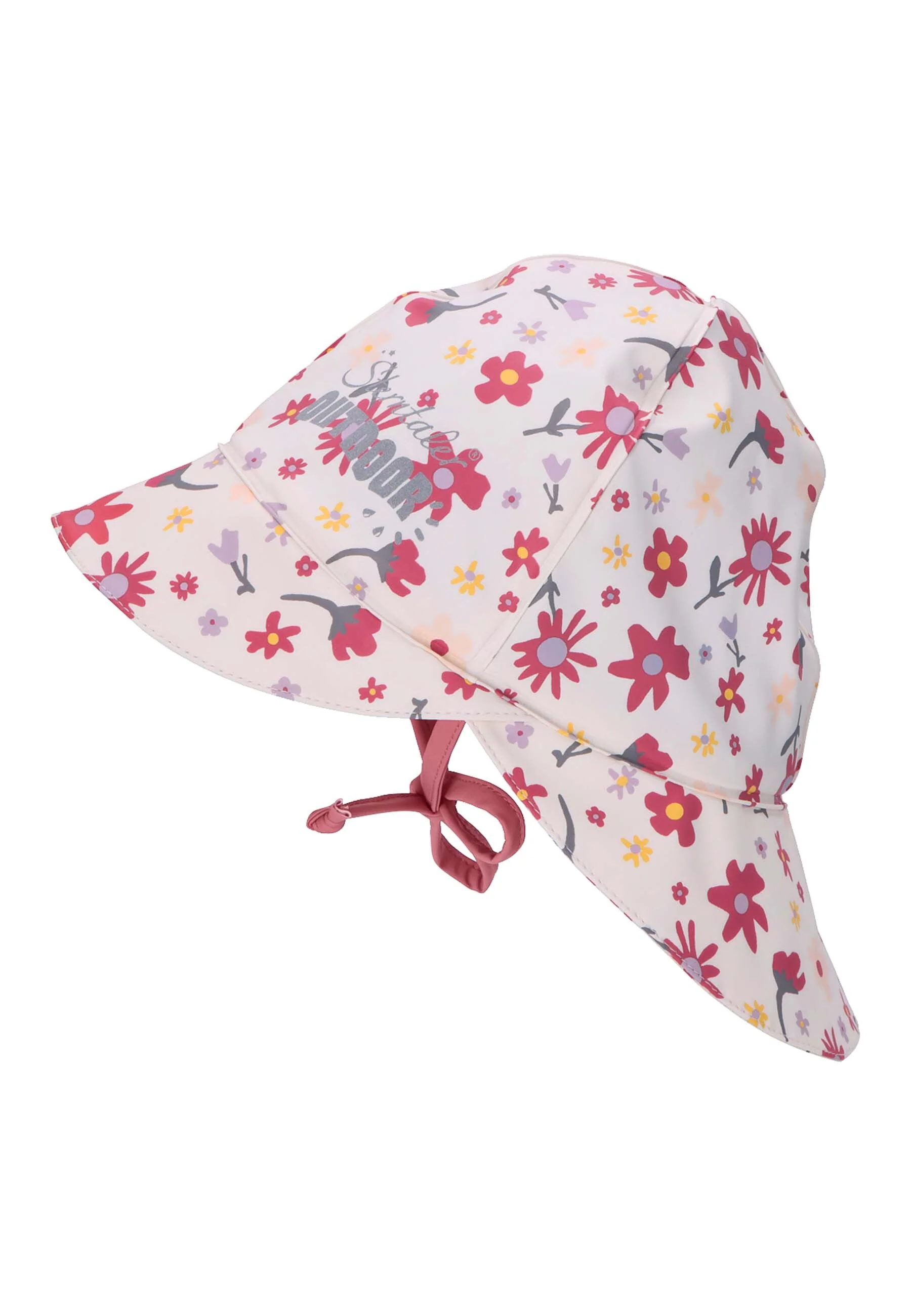 Regenhut Blumen mit verschweißten Nähten in Rosa