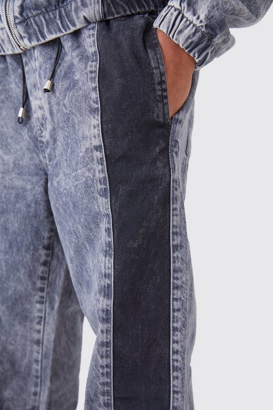 Lockere Denim-Jogginghose mit Acid-Waschung