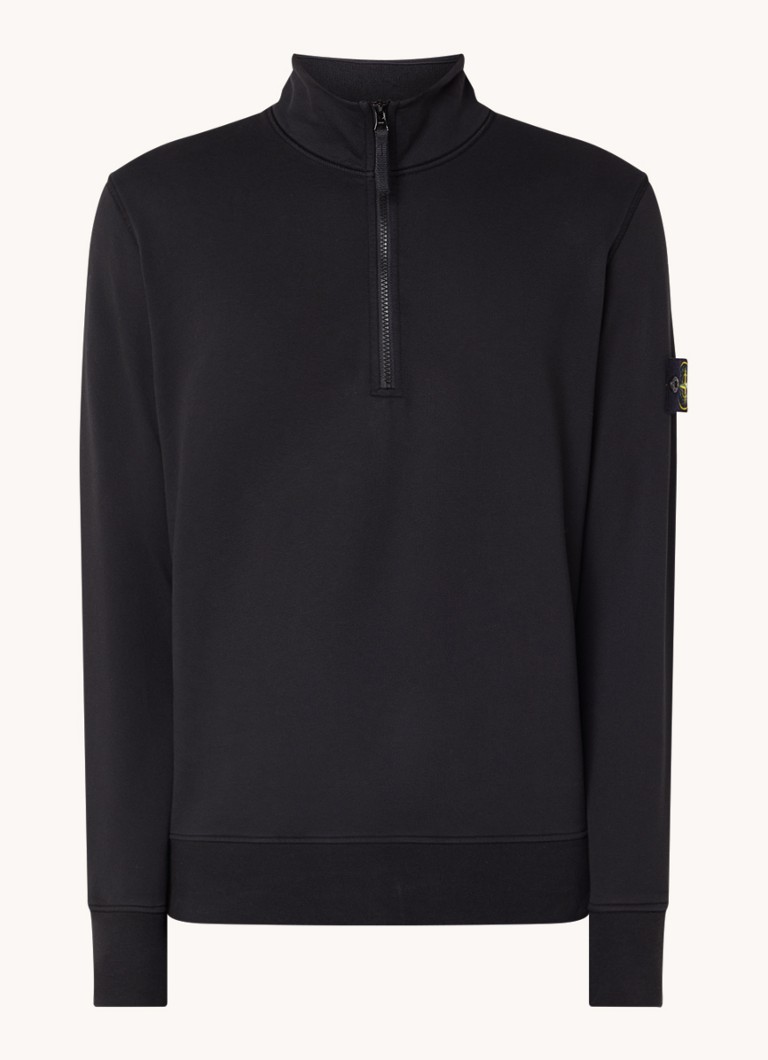 Πουλόβερ Stone Island 61951 με μισό φερμουάρ και λογότυπο