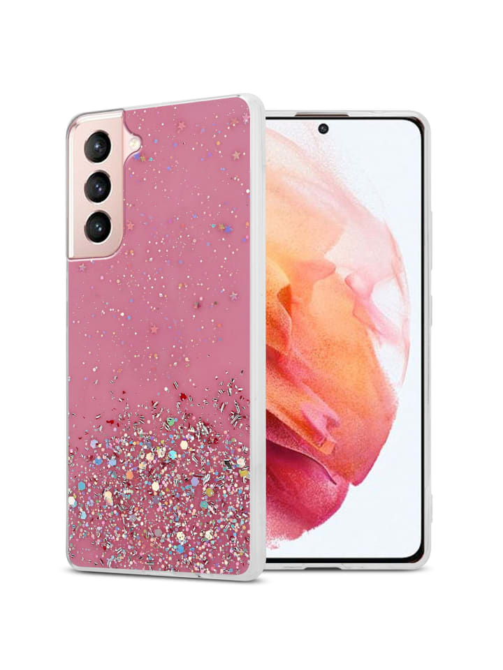 cadorabo Hülle für Samsung Galaxy S21 5G Glitter in Rosa mit Glitter günstig kaufen onesize