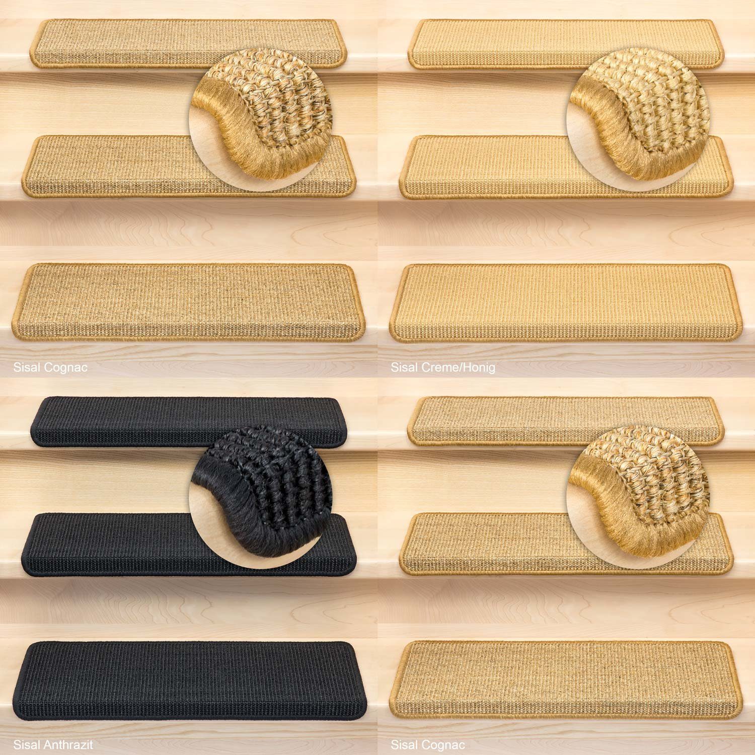 Stufenmatte Stufenmatten Sisal Rechteckig Einzeln und SparSet's, Metzker®, rechteckig, Höhe: 6 mm