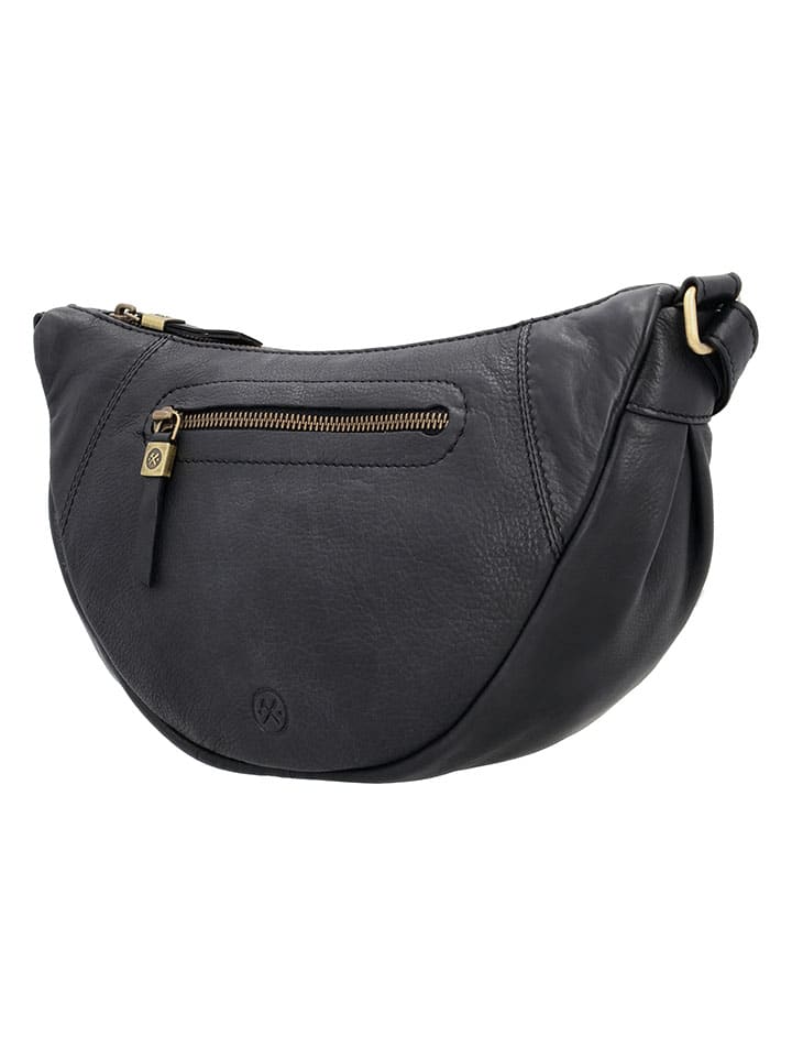 HIDE & STITCHES Leder-Brustbeutel in Schwarz - (B)31 x (H)17 x (T)9 cm günstig kaufen onesize