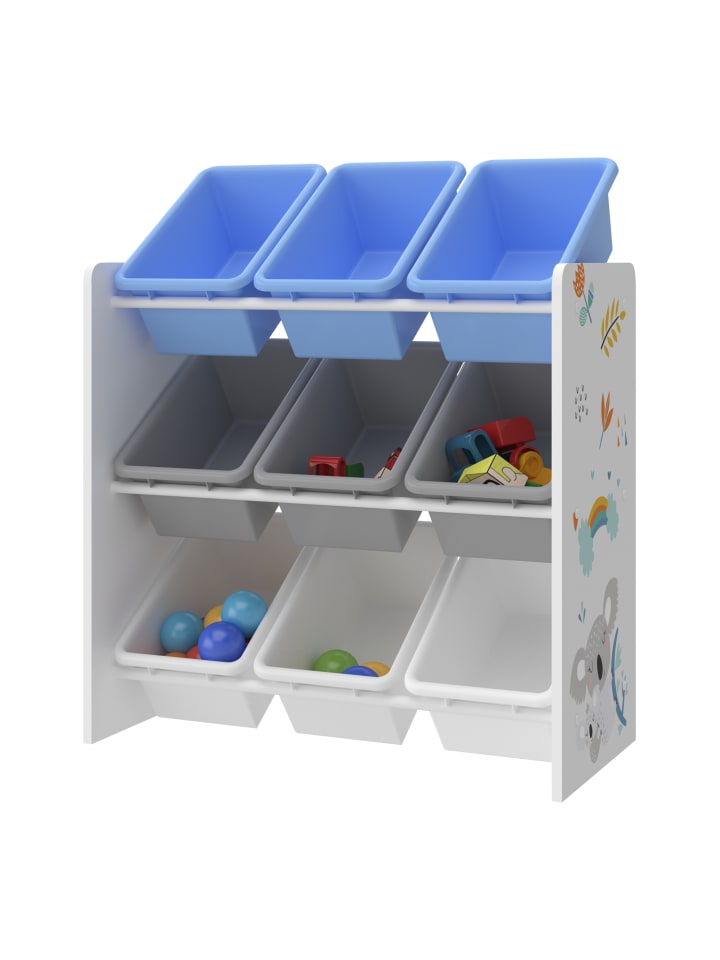 en.casa Kinderregal Muxía in Blau (H)60cm (B)62cm (T)26.5cm günstig kaufen onesize
